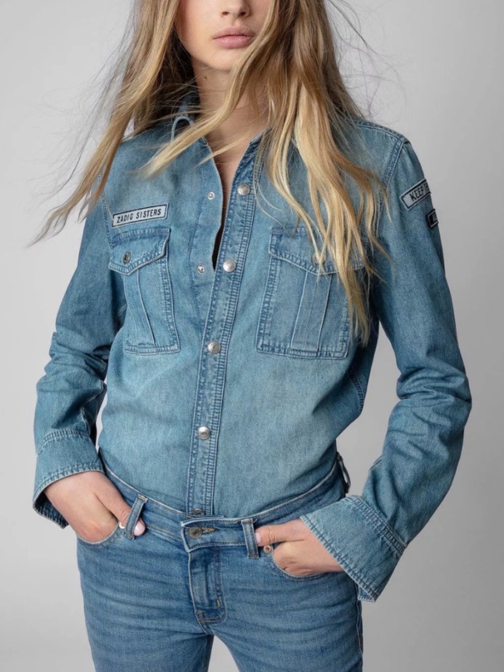 Zadig & Voltaire This Denim Eco Button Up Long Sleeve Shirt